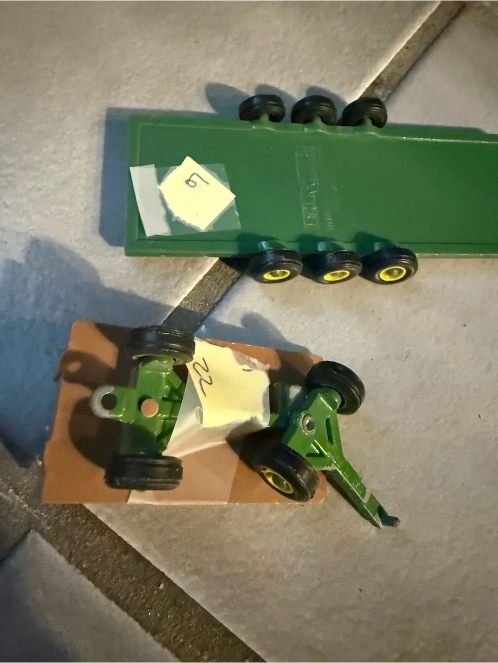 Green and Brown Kids Toy Trailer Pair by